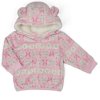 H33575:  Baby Pink Fairisle Hooded Cuddle Fleece Jacket (6-24 Months)